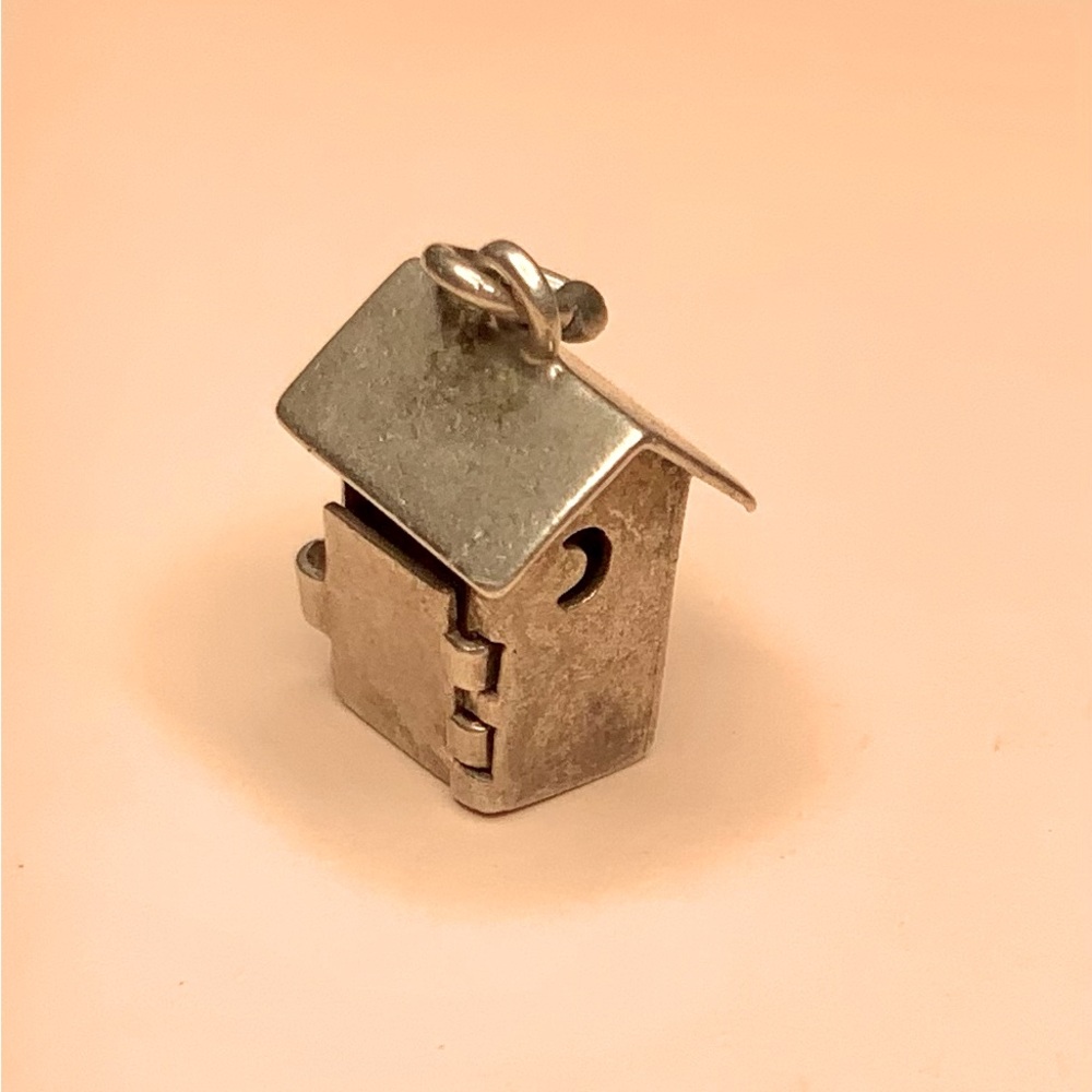 Whimsical Sterling Silver Vintage Outhouse Charm